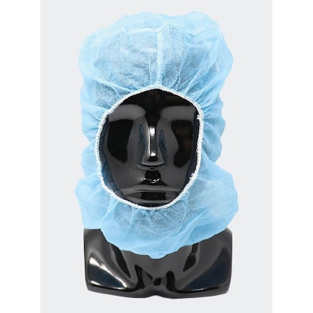 Umbo Polypropylene Hood, Combined Bouffant & Beard Guard, Blue, 1000/CS, 1000PK H264B-L